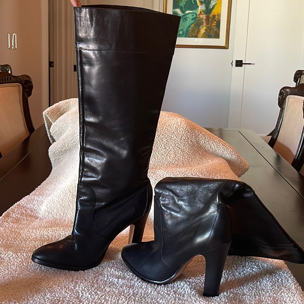 Michael Kors black leather knee high boots
